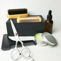 Kit de aseo para barba con aceite para barba, cepillo para barba y juego de peine para hombres con etiqueta privada